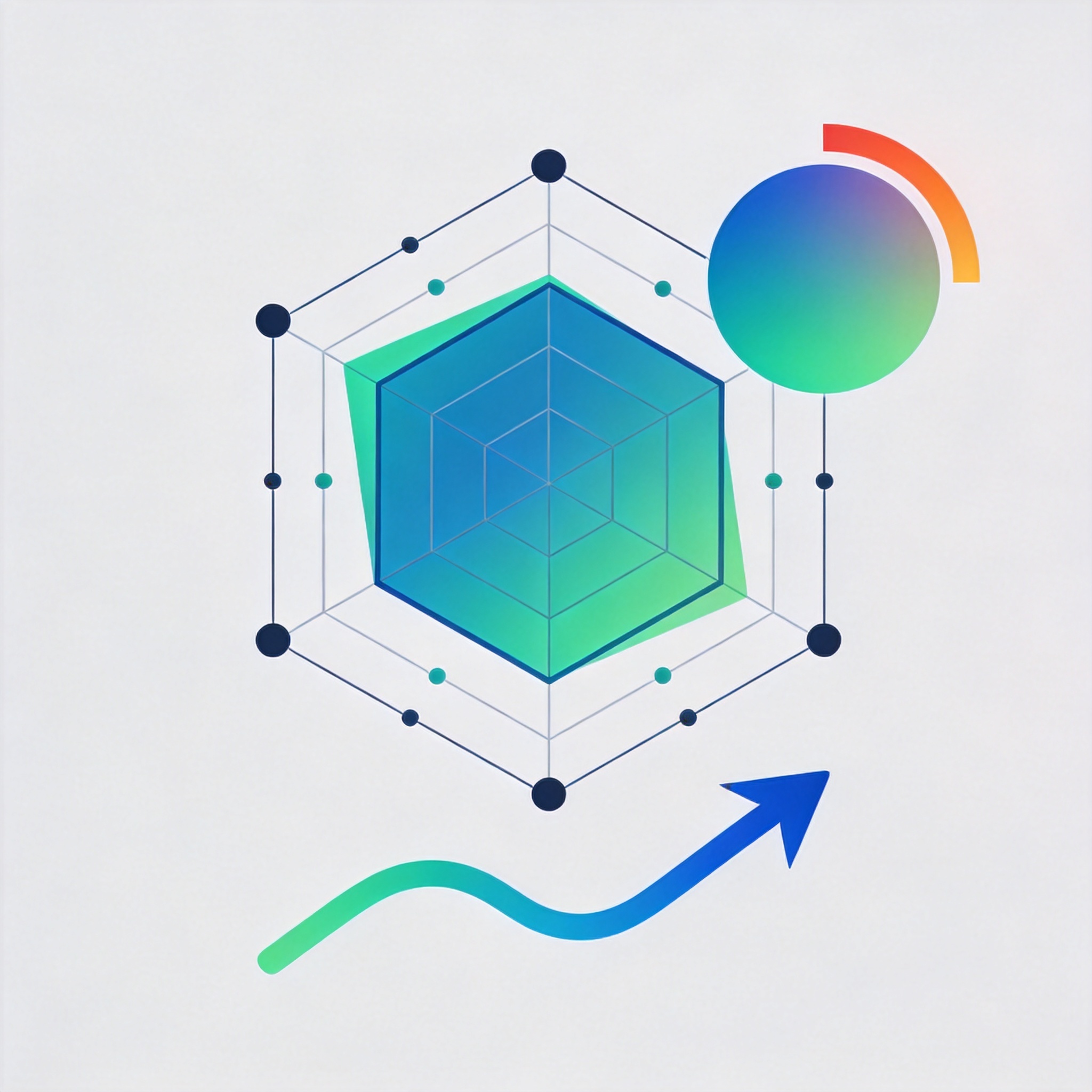 市场热度可视化示意图，展示多维指标的雷达图表与数据标签
